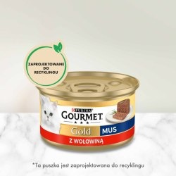 Gourmet Gold Karma mokra dla kotów dorosłych pyszny mus z wołowiną 85 g Gourmet Gold Karma mokra dla kotów dorosłych pyszny mus z wołowiną 85 g