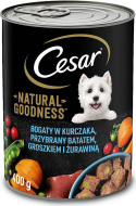 CESAR mokra karma dla psa bezzbożowa kurczak z ziemniakami, groszkiem i żurawiną 400g CESAR