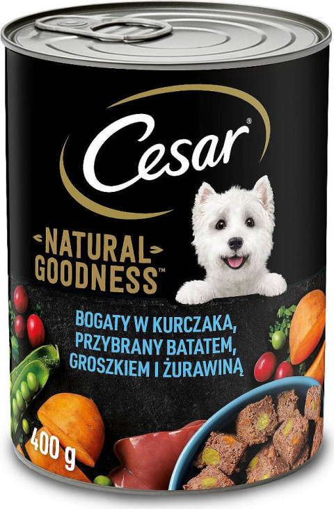 CESAR mokra karma dla psa bezzbożowa kurczak z ziemniakami, groszkiem i żurawiną 400g CESAR CESAR mokra karma dla psa bezzbożowa kurczak z ziemniakami, groszkiem i żurawiną 400g CESAR