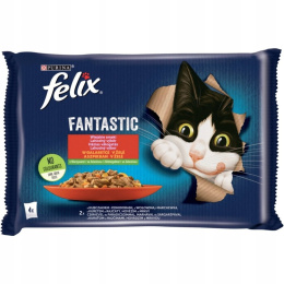 Felix Fantastic Karma dla kotów Mięso z warzywami w galaretce 4 x 85 g