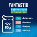 Felix Fantastic Karma dla kotów rybne smaki w galaretce 12 x 85 g