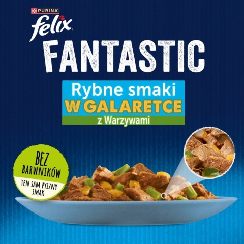 Felix Fantastic mokra karma dla kota ryba z warzywami galaretka 4x85g Felix Fantastic mokra karma dla kota ryba z warzywami galaretka 4x85g
