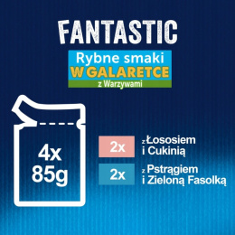 Felix Fantastic mokra karma dla kota ryba z warzywami galaretka 4x85g