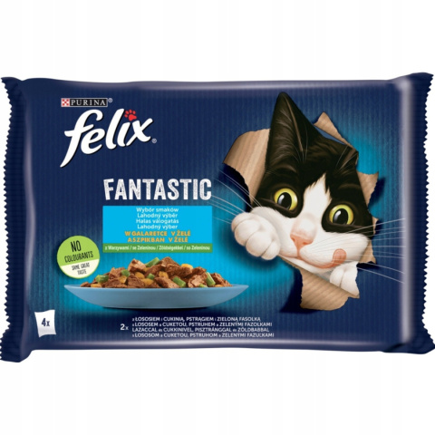 Felix Fantastic mokra karma dla kota ryba z warzywami galaretka 4x85g