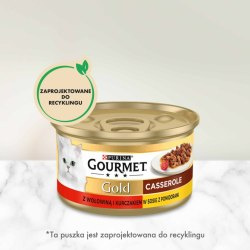 Gourmet Gold Karma dla kotów casserole z wołowiną i kurczakiem w sosie 85 g