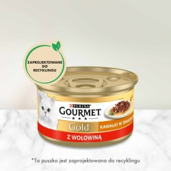 Gourmet Gold Karma dla kotów kawałki w smakowitym sosie z wołowiną 85 g