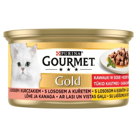 Gourmet Gold Karma dla kotów łosoś i kurczak w sosie z pomidorami 85 g Gourmet Gold Karma dla kotów łosoś i kurczak w sosie z pomidorami 85 g