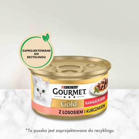 Gourmet Gold Karma dla kotów łosoś i kurczak w sosie z pomidorami 85 g Gourmet Gold Karma dla kotów łosoś i kurczak w sosie z pomidorami 85 g