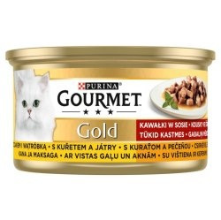 Gourmet Gold Karma mokra dla kotów kurczak i wątróbka w sosie 85 g