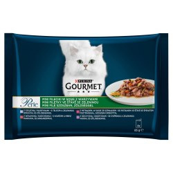 Gourmet Perle Karma dla kotów mini fileciki w sosie z warzywami 4 x 85 g