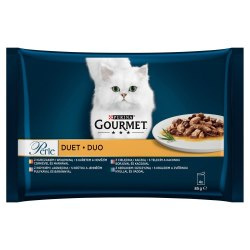 Gourmet Perle Karma mokra dla kotów dorosłych duet mięsny 340 g (4 x 85 g)