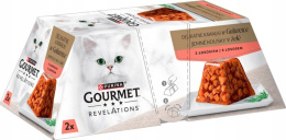 Gourmet Revelations Karma mokra dla kotów z łososiem w galaretce 2 x 57 g