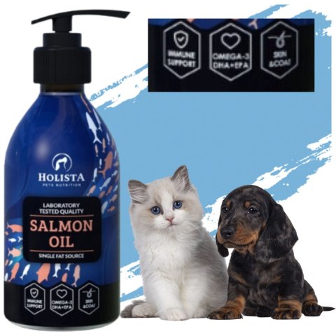OLEJ Z ŁOSOSIA DLA PSA I KOTA HOLISTA Salmon Oil 250 ml OMEGA-3 WITAMINY OLEJ Z ŁOSOSIA DLA PSA I KOTA HOLISTA Salmon Oil 250 ml OMEGA-3 WITAMINY
