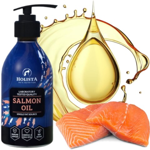 OLEJ Z ŁOSOSIA DLA PSA I KOTA HOLISTA Salmon Oil 250 ml OMEGA-3 WITAMINY OLEJ Z ŁOSOSIA DLA PSA I KOTA HOLISTA Salmon Oil 250 ml OMEGA-3 WITAMINY