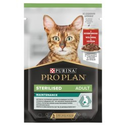 PRO PLAN Sterilised Maintenance Karma dla kotów z wołowiną w sosie 85 g