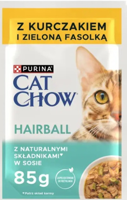 PURINA CAT CHOW Hairball Mokra karma kurczak i zielona fasolka dla kotów 85 g