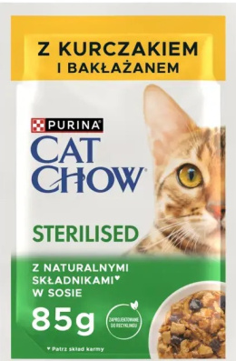 PURINA CAT CHOW Sterilised Mokra karma kurczak i bakłażan dla kotów 85 g