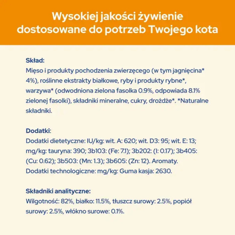 PURINA CAT CHOW Adult Mokra karma jagnięcina i zielona fasolka dla kotów 85 g PURINA CAT CHOW Adult Mokra karma jagnięcina i zielona fasolka dla kotów 85 g
