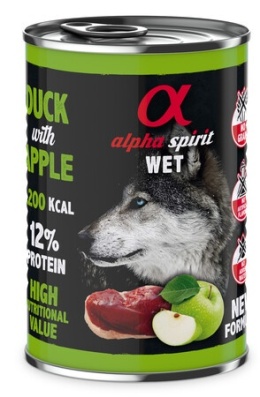 Alpha Spirit Karma mokra dla psa kaczka z jabłkiem 400g
