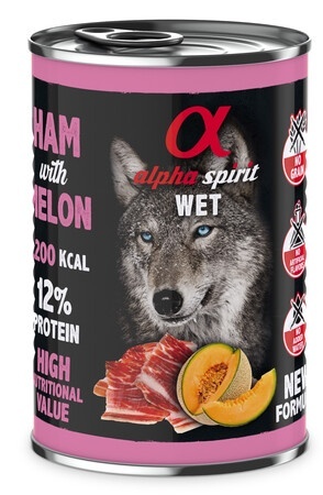 Alpha Spirit Karma mokra dla psa szynka z melonem 400g