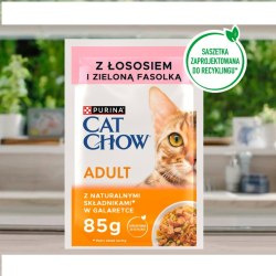 CAT CHOW Adult Mokra karma dla kotów z łososiem i fasolką 85 g galaretka CAT CHOW Adult Mokra karma dla kotów z łososiem i fasolką 85 g galaretka