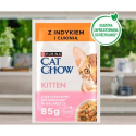 CAT CHOW Kitten Mokra karma dla kociąt z indykiem i cukinią w galaretce 85g