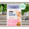 CAT CHOW Kitten Mokra karma dla kociąt z jagnięciną i cukinią w sosie 85 g