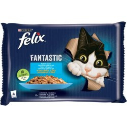 Felix Fantastic Karma dla kotów rybne smaki w galaretce 340 g (4 x 85 g)
