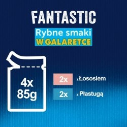Felix Fantastic Karma dla kotów rybne smaki w galaretce 340 g (4 x 85 g) Felix Fantastic Karma dla kotów rybne smaki w galaretce 340 g (4 x 85 g)