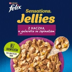 Felix Sensations Jellies Karma dla kotów z kaczką ze szpinakiem gal. 85 g Felix Sensations Jellies Karma dla kotów z kaczką ze szpinakiem gal. 85 g