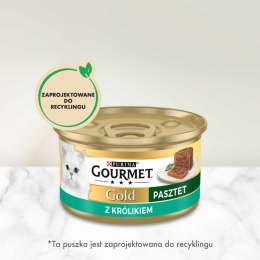 Gourmet Gold Karma mokra dla kotów pasztet z kawałkami królika 85 g