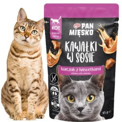 KARMA MOKRA DLA KOTA PAN MIĘSKO SASZETKA KURCZAK KREWETKI 85G BEZZBOŻOWA