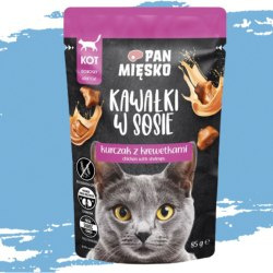 KARMA MOKRA DLA KOTA PAN MIĘSKO SASZETKA KURCZAK KREWETKI 85G BEZZBOŻOWA