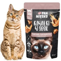 KARMA MOKRA DLA KOTA PAN MIĘSKO SASZETKA KURCZAK PRZEPIÓRKA 85G BEZZBOŻOWA