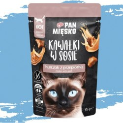 KARMA MOKRA DLA KOTA PAN MIĘSKO SASZETKA KURCZAK PRZEPIÓRKA 85G BEZZBOŻOWA