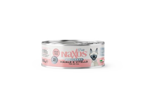 NAXOS CAT STERILIZED Puszka dla kotów sterylizowanych o smaku wieprzowiny i cielęciny 85g Naxos