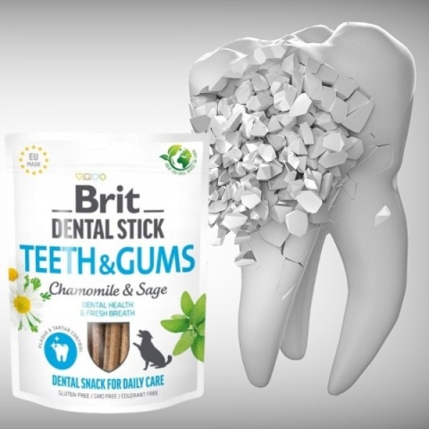 Brit Dental Stick Teeth Gums Chamomile& Sage przysmak dla psa na zęby 251g Brit Dental Stick Teeth Gums Chamomile& Sage przysmak dla psa na zęby 251g