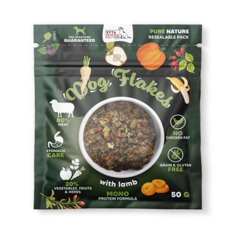 Syta Micha Dog flakes suszona karma dla psa Jagnięcina 50g Syta Micha Dog flakes suszona karma dla psa Jagnięcina 50g