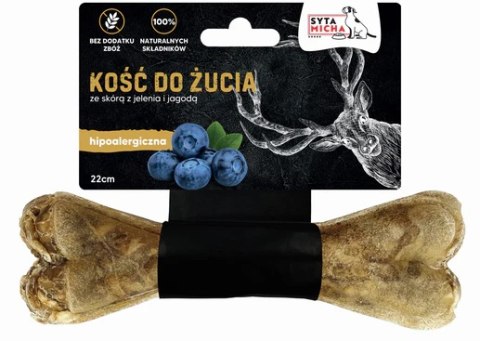 Syta Micha Kość do żucia dla psa hipoalergiczna jeleń z jagodami 22cm MAXXI Syta Micha Kość do żucia dla psa hipoalergiczna jeleń z jagodami 22cm MAXXI