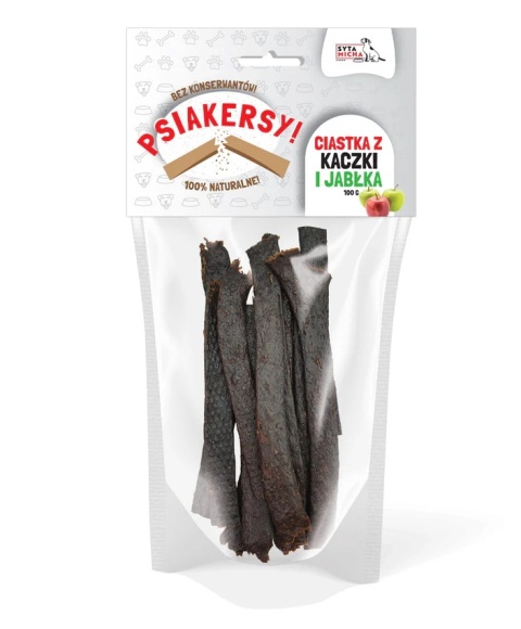 Syta Micha Psiakersy Kaczka z jabłkiem 100g zdrowa przekąska dla psa Syta Micha Psiakersy Kaczka z jabłkiem 100g zdrowa przekąska dla psa