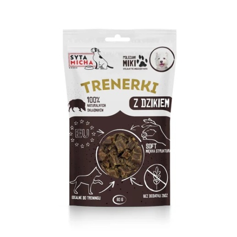 Syta Micha Trenerki z dzikiem dla psa 80g Syta Micha Trenerki z dzikiem dla psa 80g