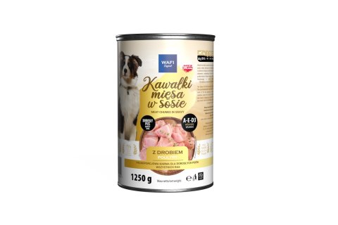 WAFI puszka kawałki mięsne dla psa z drobiem 1250g WAFI WAFI puszka kawałki mięsne dla psa z drobiem 1250g WAFI