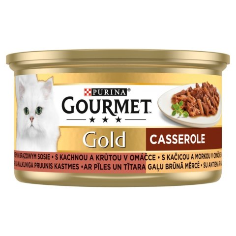 Gourmet Gold Karma dla kotów casserole z kaczką i indykiem w sosie 85 g Gourmet Gold Karma dla kotów casserole z kaczką i indykiem w sosie 85 g