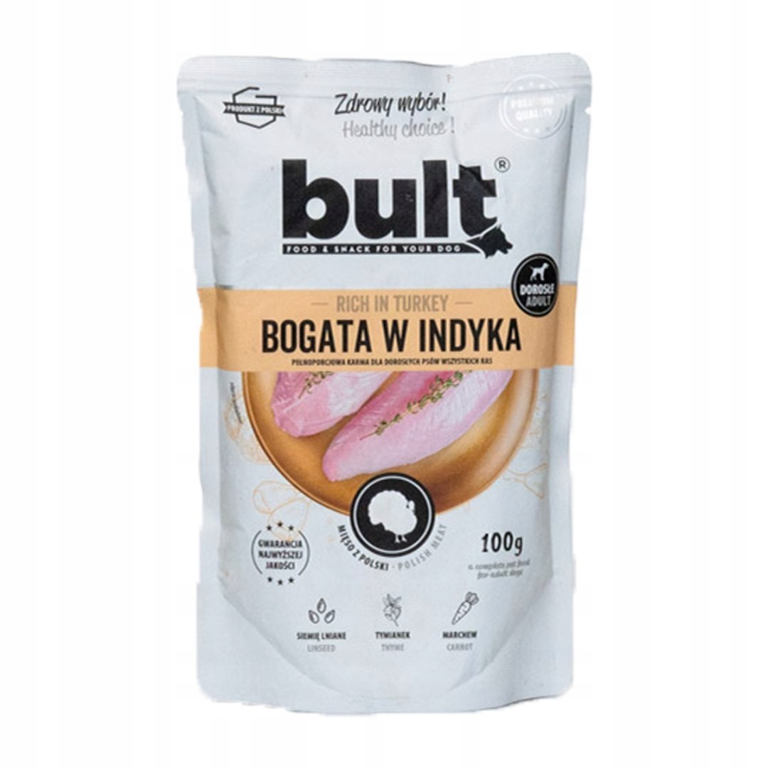 MOKRA KARMA DLA PSA INDYK SASZETKA BULT 100G BEZZBOŻOWA HIPOALERGICZNA Kod producenta karma mokra dla psa z indykiem