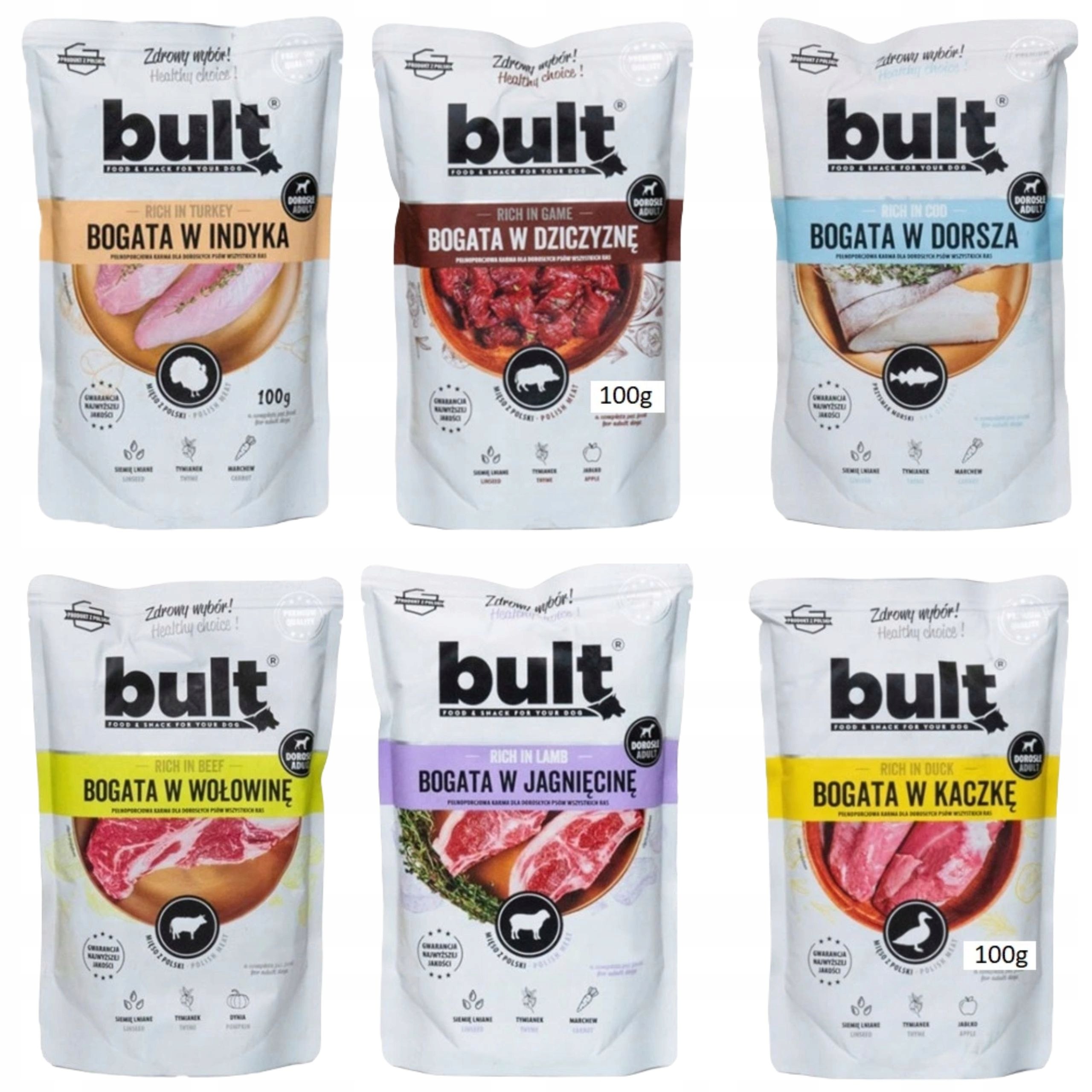 MOKRA KARMA DLA PSA INDYK SASZETKA BULT 100G BEZZBOŻOWA HIPOALERGICZNA Waga produktu 0.1 kg